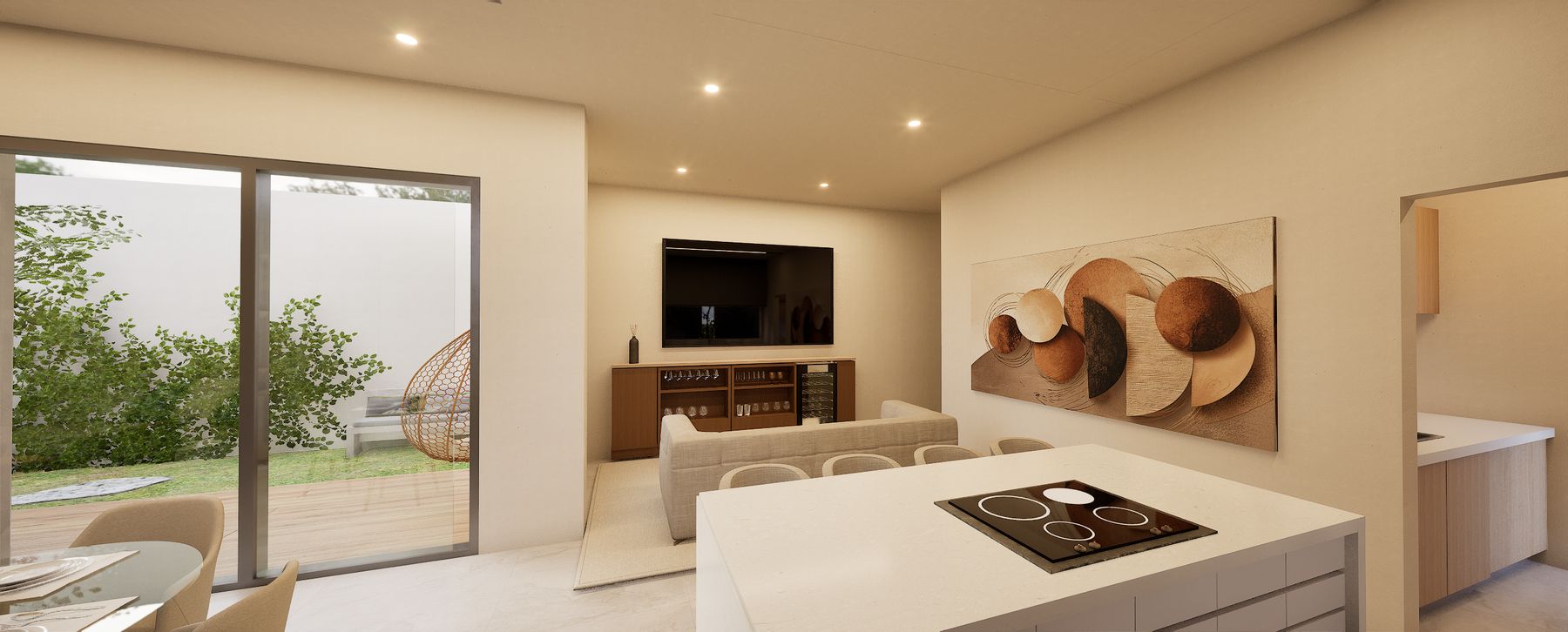 Cocina y family room