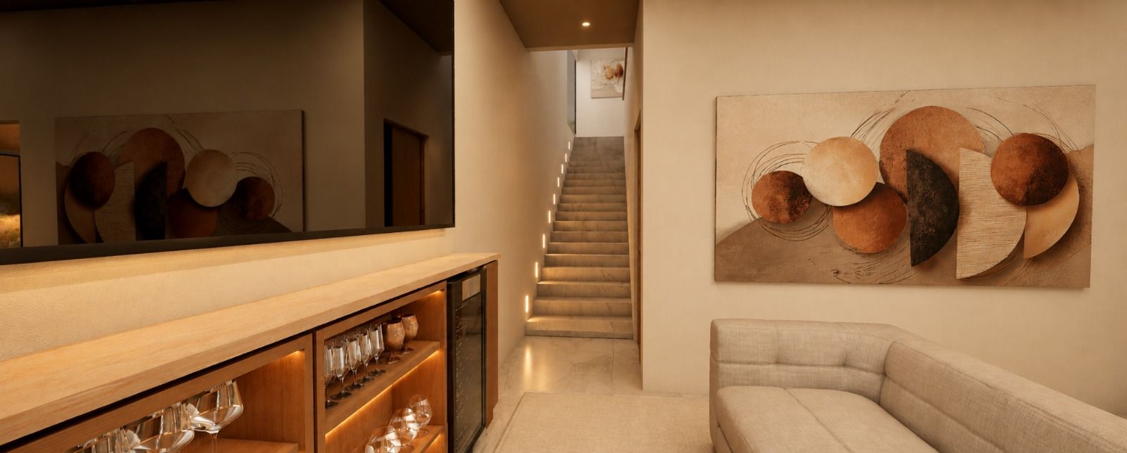 Family room y escalera a planta alta